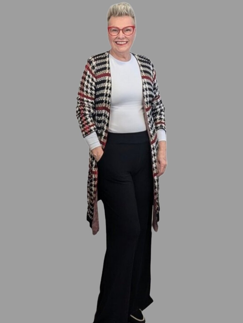 Joseph A Patterned Open Cardigan Duster